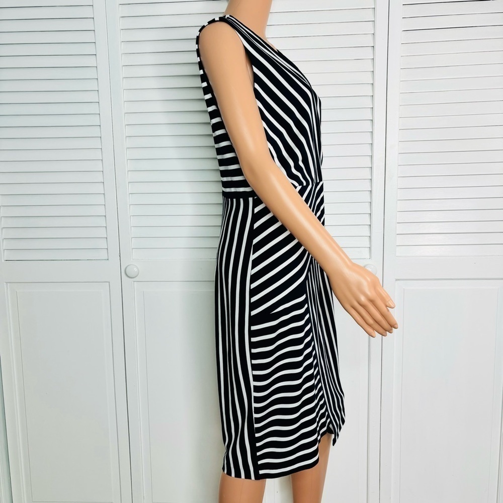 2/$100 JOSEPH RIBKOFF Blue Sleeveless Mock-Wrap Dress Size 14 - Picture 5 of 12